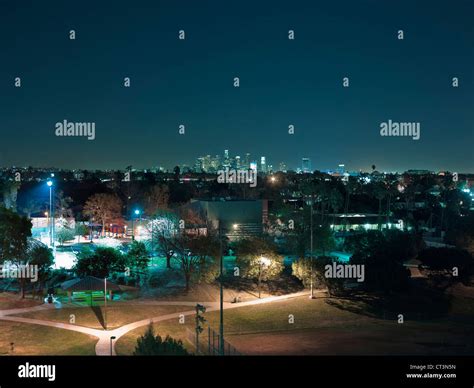 Aerial view of Los Angeles at night Stock Photo - Alamy