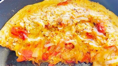 Cheese, Tomato and Onion Omelette Recipe - Breakfast Recipes - YouTube