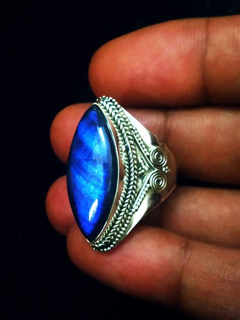 Labradorite Ring 92.5% Silver Ring Labradorite Jewelry - Etsy