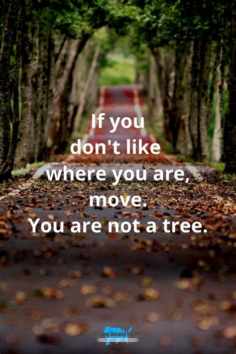 If you don't like where you are, move. You are not a tree. | Quotes about moving on, Long ...