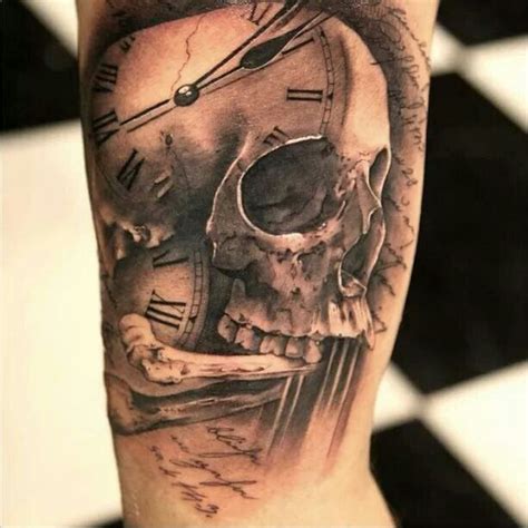 Timeless skull | Watch tattoo design, Watch tattoos, Skull tattoo design