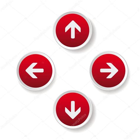 Left Right Up Down arrows buttons — Stock Vector © Grounder #91414396