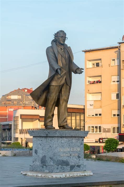 Statue of Prominent Kosovo Albanian Political Leader, Ibrahim Rugova ...