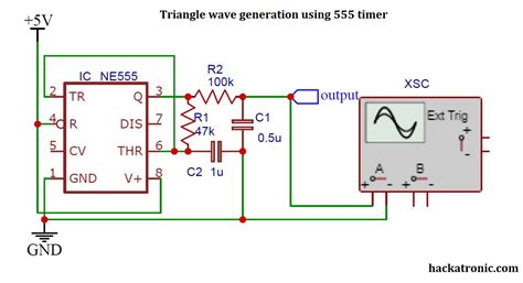 Triangle Wave Generator using 555 Timer » Integrated circuits (ICs)