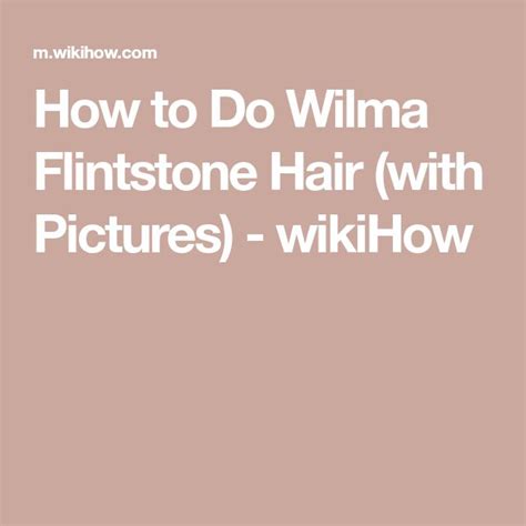 How to Do Wilma Flintstone Hair (with Pictures) | Wilma flintstone ...