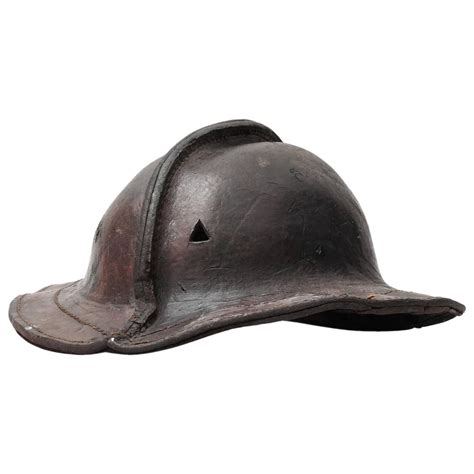 1880 Belgian Leather Miners Hat | From a unique collection of antique and modern curiosities at ...