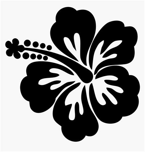 Shoeblackplant Silhouette Hawaiian Hibiscus Clip Art - Hawaiian Flower ...