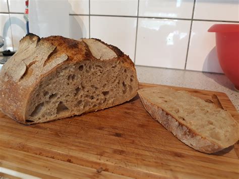 Homemade sourdough bread. Joshua Weissman's recipe. I used whole wheat flour for the starter ...