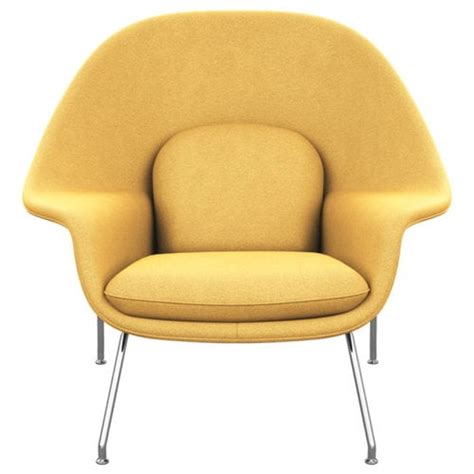 Knoll Womb Chair Relax, yellow - chrome base | Pre-used design | Franckly