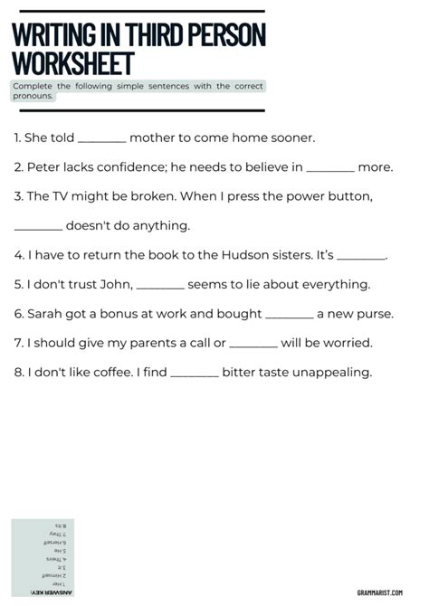 Writing in Third Person – Examples & Worksheet - Grammar Check Online - Blogs and Quizzes