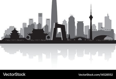 Beijing china city skyline silhouette Royalty Free Vector