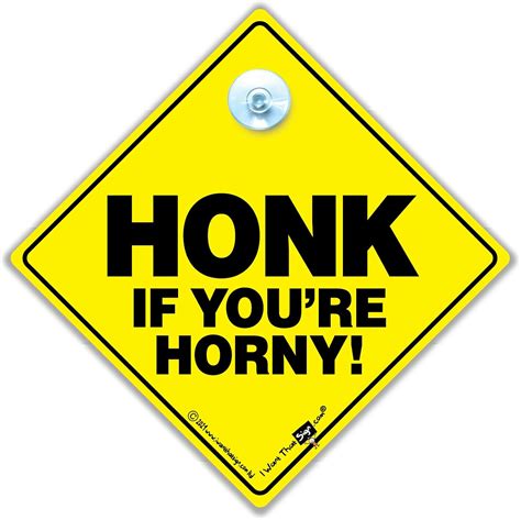 Honk If You're Horny Car Sign, Honk If You're Horny Sign, Honk If Your ...