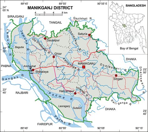 Maps of Bangladesh: Manikganj District