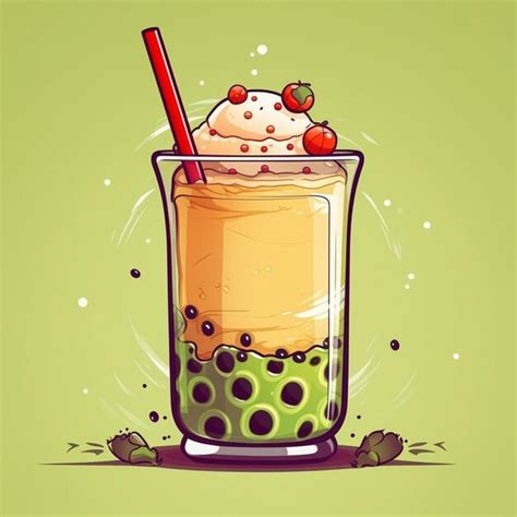 Premium AI Image | milk tea boba