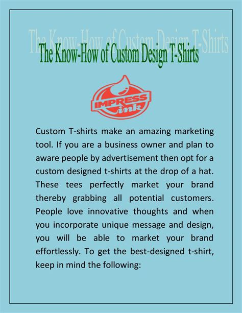 Custom T-Shirts Designs- Impress Ink by Impress Ink - Issuu