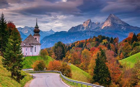 Télécharger fonds d'écran Le mont Watzmann, à l'Église Maria Gern ...