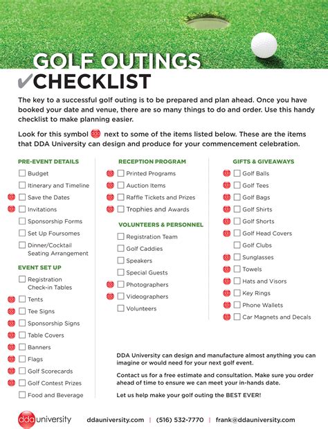 Golf Outing Checklist