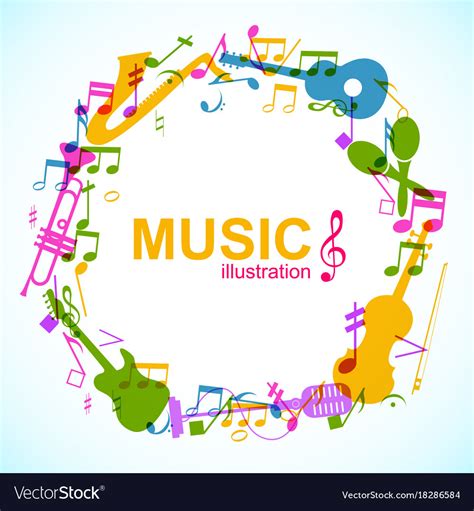 Music round composition Royalty Free Vector Image