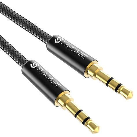 Syncwire Aux Cable 3.5mm Audio Cable -6.6ft/2M- Nylon Braided Aux Lead for Car, Headphone ...