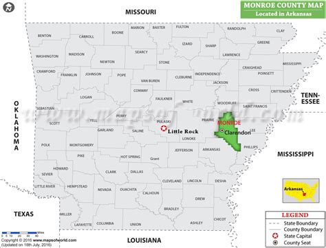 Monroe County Map, Arkansas