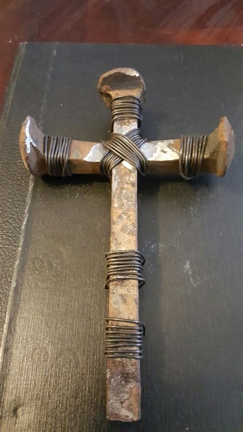 Rustic railroad spike cross … | Welding art, Railroad spike art ...