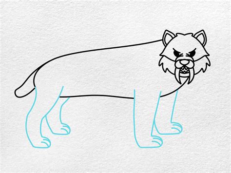 How to Draw a Saber Tooth Tiger - HelloArtsy