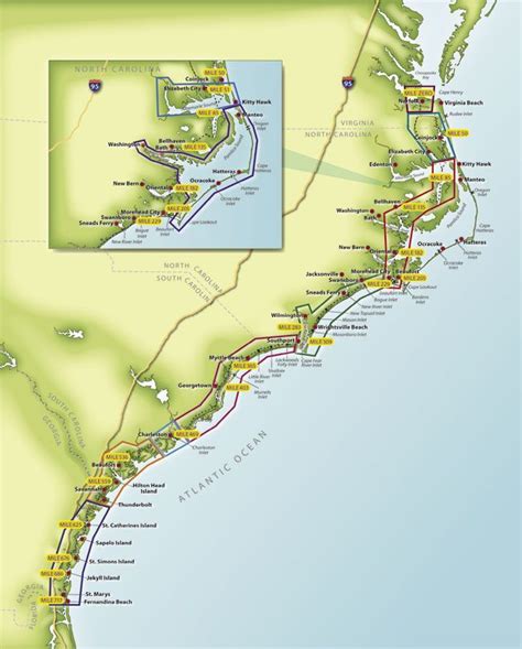 Atlantic Intracoastal Waterway Map - Hiking Map