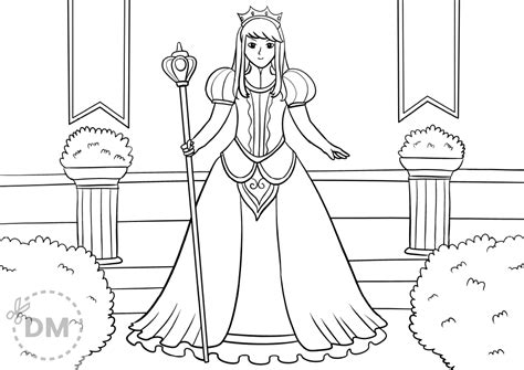 Majestic Queen Printable Coloring Page - diy-magazine.com