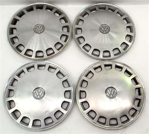 Genuine VW Metal 13" Hub Cap Wheel Covers Set VW Jetta Golf Rabbit Mk1 ...