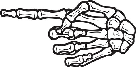 Skeleton hand with pointing finger. Vector illustration. | Cool tattoo ...