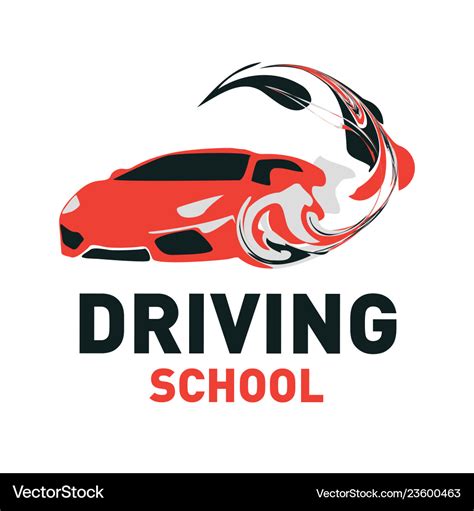 Logo on the theme of driving school car Royalty Free Vector