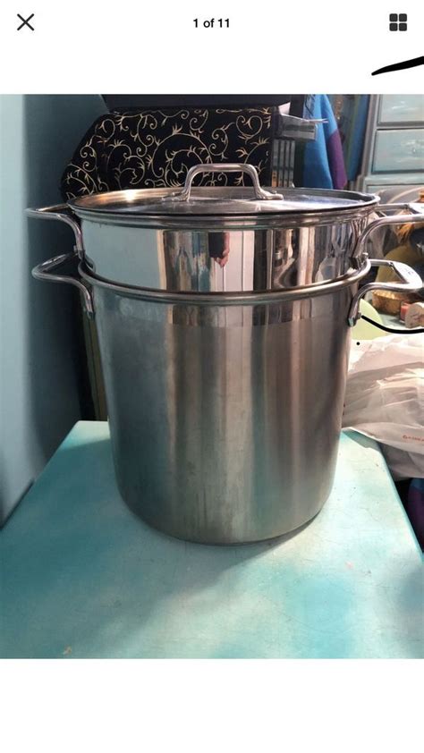 “All clad “ 12 quart stock pot! Two strainers and lid! for Sale in Copiague, NY - OfferUp ...