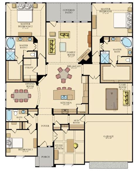 Lennar Diamond Plan - 3148 sq ft - $350,000 (2 master bedrooms) | Family house plans, Open house ...