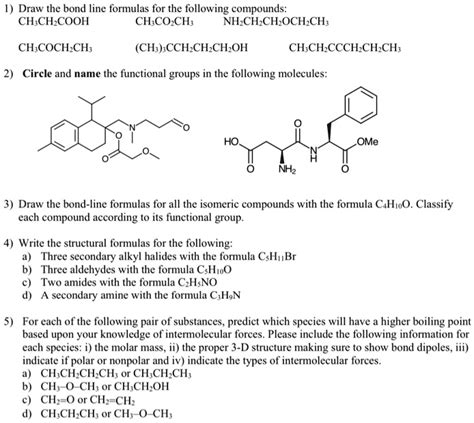 SOLVED: Draw the bond-line formulas for the following compounds: CH3CHCOOH, CH3COCH3 ...