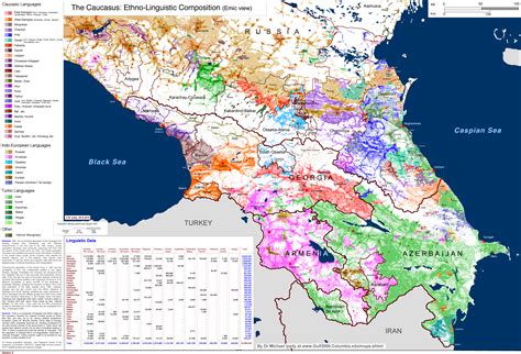 The Caucasus, ethno-linguistic makeup - Vivid Maps