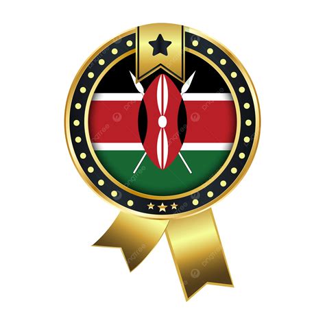 Kenya Flag With Badge Vector, Kenya, Kenya Flag, Kenya National Flags ...