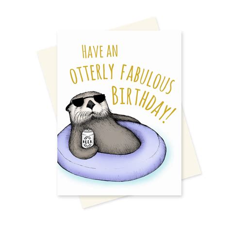 Otter Birthday Card. Funny Greeting Card. Boyfriend Birthday | Etsy