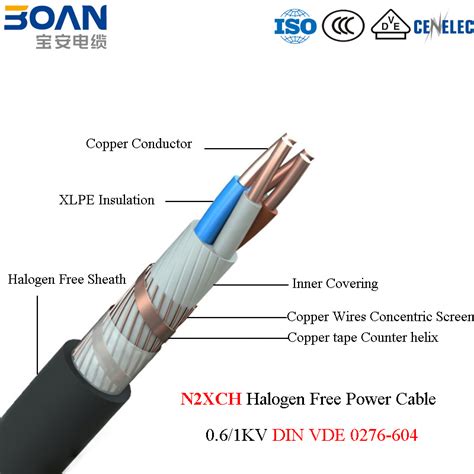 N2xch Halogen Free Power Cable, Copper Wire&Tape Screened, DIN VDE 0.6 ...