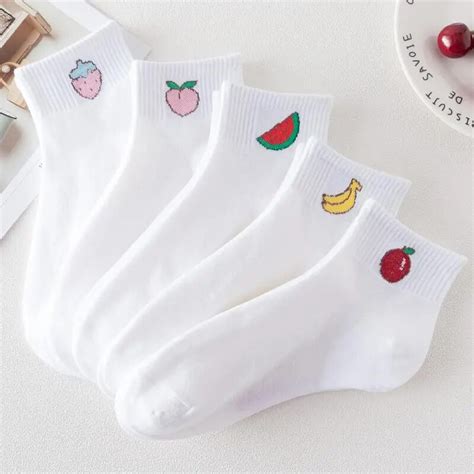 Summer Cute Socks Autumn Girls Cotton Blend White Shallow Sock Women ...