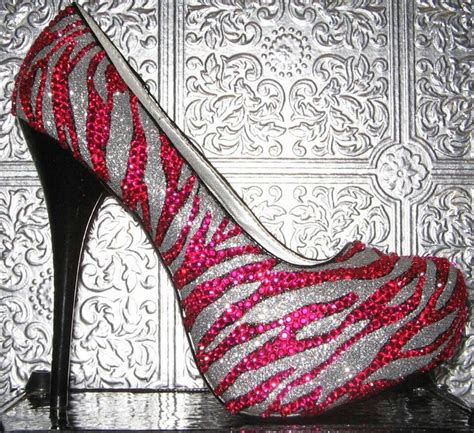 Pink Zebra Stripe | Zebra heels, Pink rhinestones, Decorated shoes