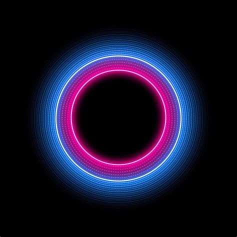 Premium Vector | Neon circle with light effect. modern round frame with empty space | Neon ...