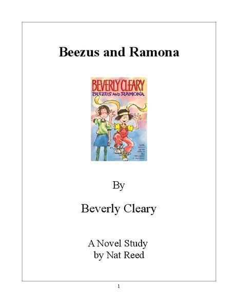 Beezus and Ramona Novel Study Study Guide for 3rd - 5th Grade | Lesson Planet