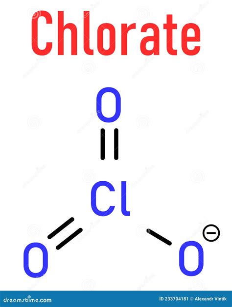 Chlorate Anion, Chemical Structure. Skeletal Formula Stock Vector - Illustration of fireworks ...