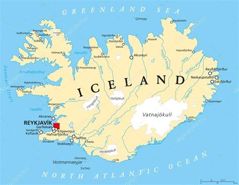 Islande carte politique Vecteur par ©Furian 72675007