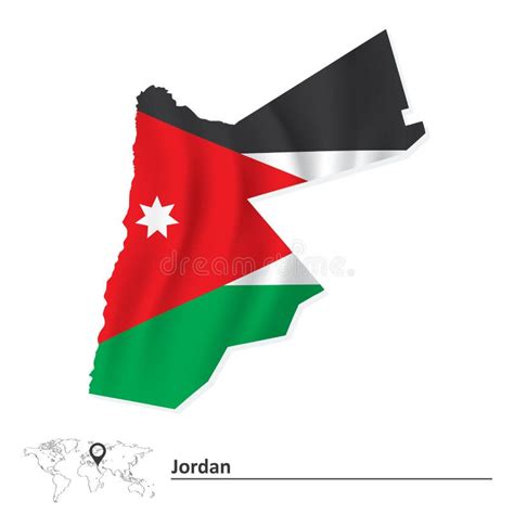 Map of Jordan with flag stock vector. Illustration of nation - 125151046