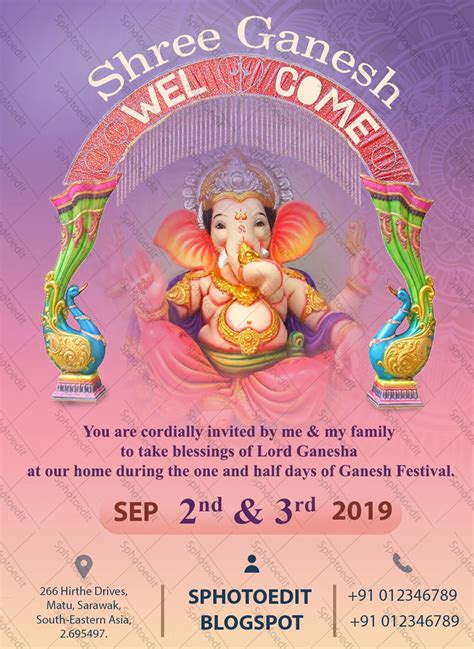 Ganesh chaturthi invitation – Artofit