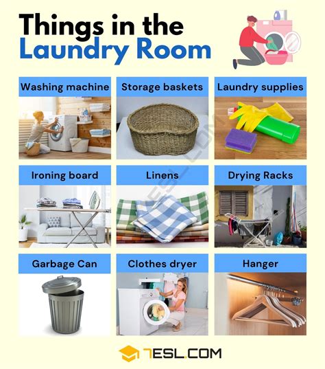 Laundry Room Furniture Names in English • 7ESL