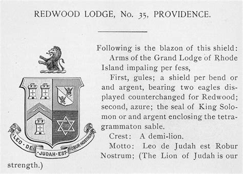 5. Redwood Lodge's Coat of Arms - Online Review of Rhode Island History