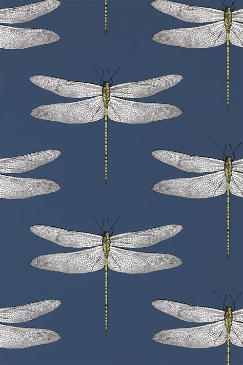 Demoiselle by Harlequin - Ink/Chartreuse - Wallpaper : Wallpaper Direct | Dragonfly wallpaper ...