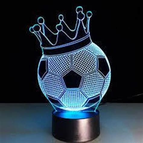 Soccer ball with crown ,Personalized 3D Illusion ,15 Colors changing LED Lamps With Remote ...